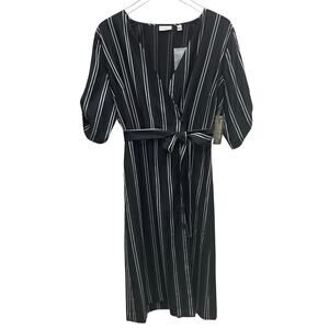 Eva Mendes by New York & Co. Black Stripe Dress Size Large NWT